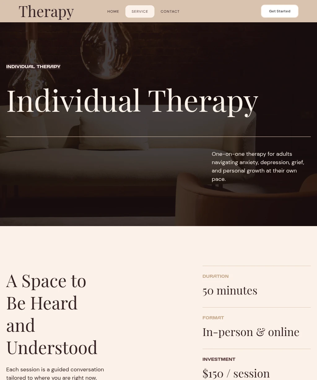 Calm & Connected page