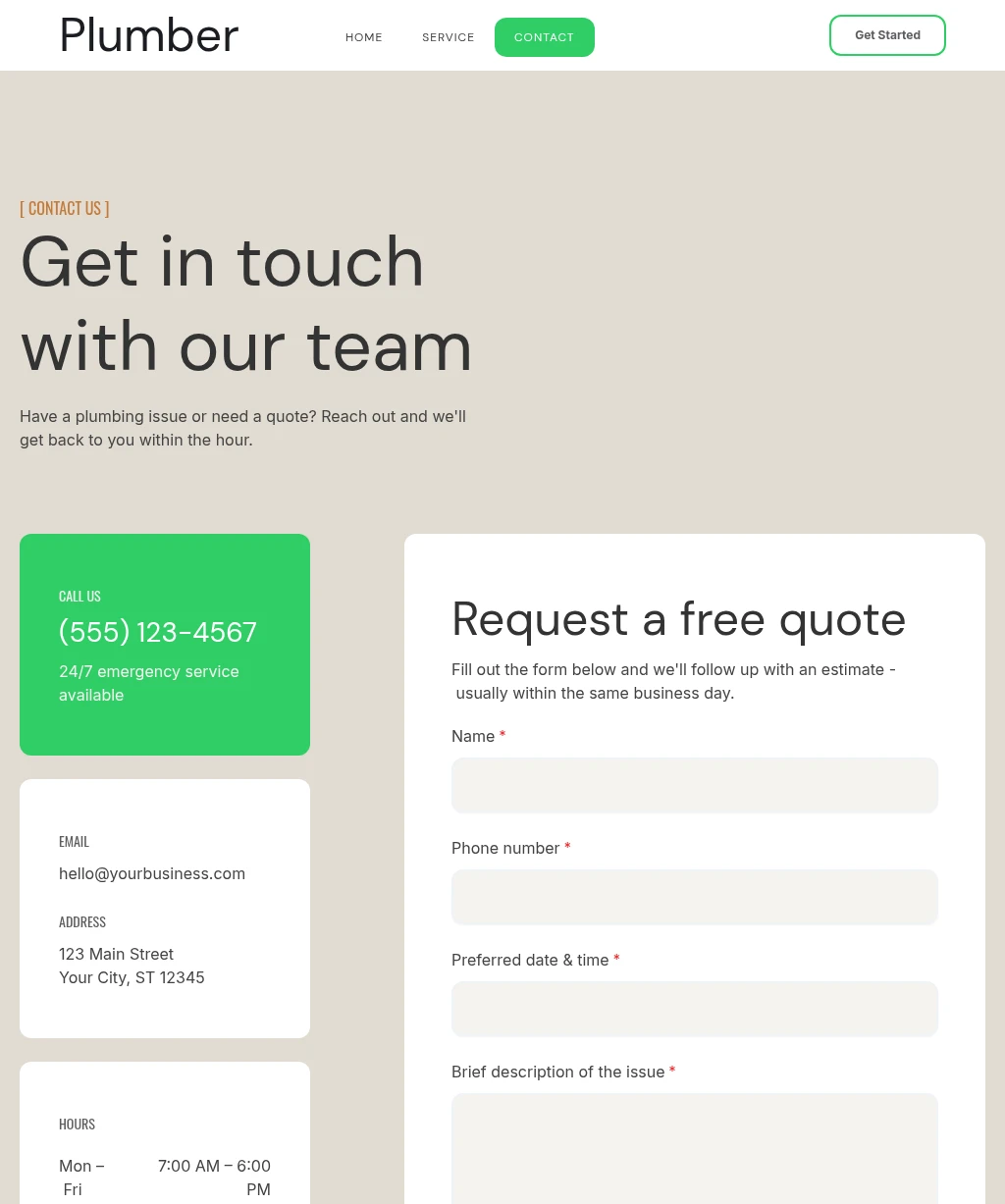 QuickCall Pro page