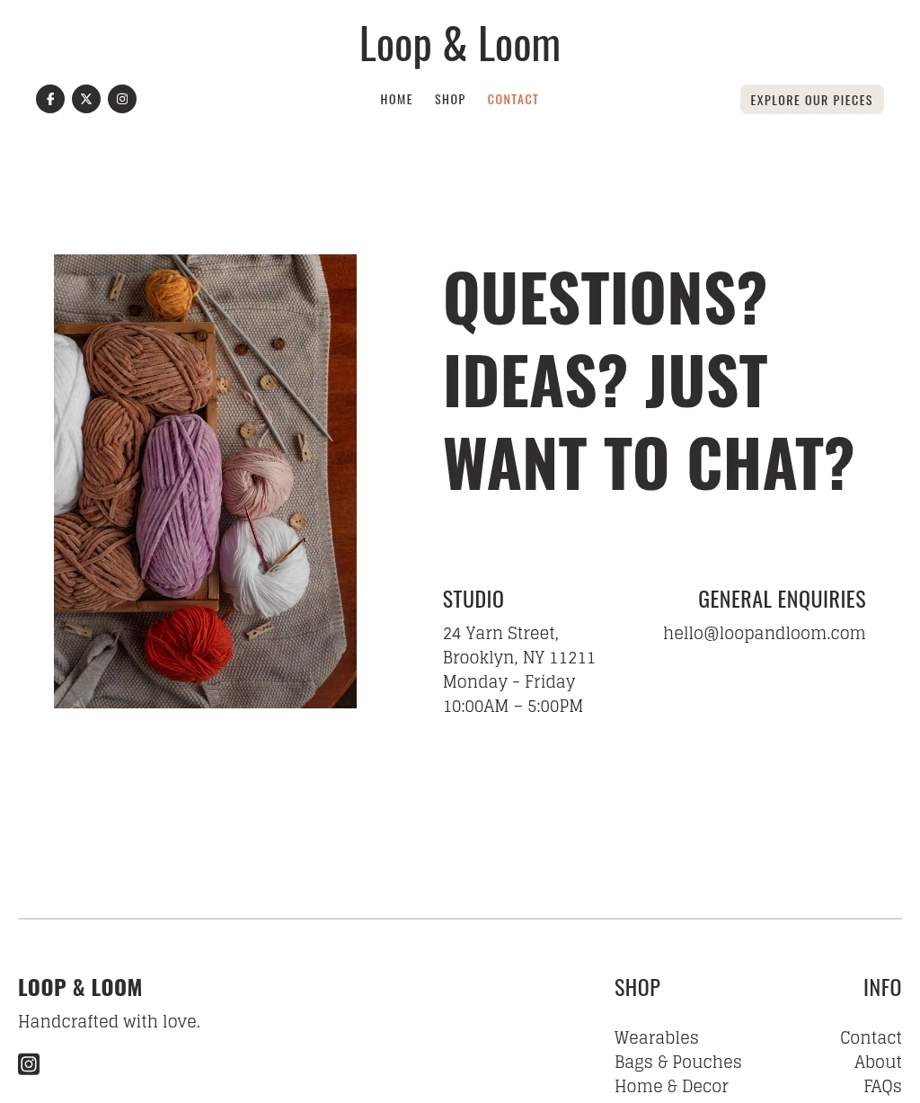 Loop & Loom page