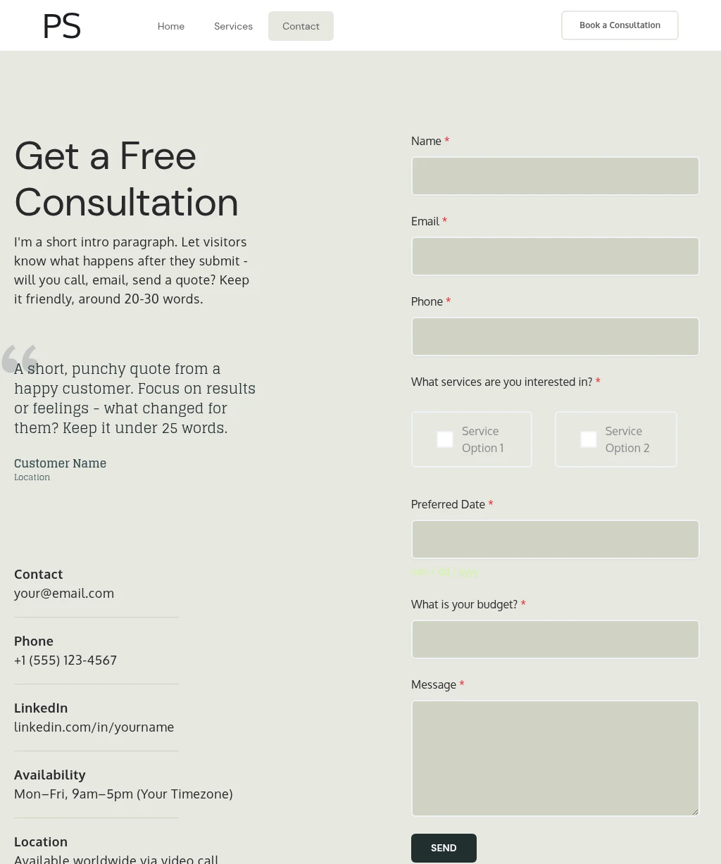 Credentials page